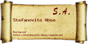 Stefanovits Absa névjegykártya